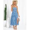 imageGRACE KARIN Womens Summer Strapless Dress Smocked Casual Beach Party Long Maxi Dresses with PocketsPink