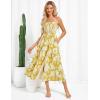 imageGRACE KARIN Womens Summer Strapless Dress Smocked Casual Beach Party Long Maxi Dresses with PocketsYellow