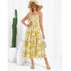 imageGRACE KARIN Womens Summer Strapless Dress Smocked Casual Beach Party Long Maxi Dresses with PocketsYellow