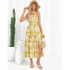 imageGRACE KARIN Womens Summer Strapless Dress Smocked Casual Beach Party Long Maxi Dresses with PocketsYellow