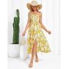 imageGRACE KARIN Womens Summer Strapless Dress Smocked Casual Beach Party Long Maxi Dresses with PocketsYellow
