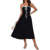 imageGRACE KARIN Womens 2025 Summer Spaghetti Strap Midi Dress Square Neck A Line Flowy Dress Tie Front Beach SundressBlack
