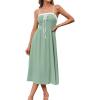 imageGRACE KARIN Womens 2025 Summer Spaghetti Strap Midi Dress Square Neck A Line Flowy Dress Tie Front Beach SundressGray Sage Green