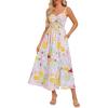 imageGRACE KARIN Womens Summer Spaghetti Strap Maxi Dress Smocked Floral A line Dress Sleeveless Boho Beach Sundress with PocketsYellow Floral
