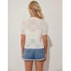 imageGRACE KARIN Womens 2025 Summer Cropped Cardigan Short Sleeve Tie Front Hollow Out Crochet Knit Shrug Sweater TopsWhite
