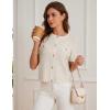 imageGRACE KARIN Womens 2025 Summer Striped Cardigan Sweaters Casual Short Sleeve Open Front Button Down Knit Sweater TopsStripe Apricot