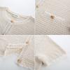imageGRACE KARIN Womens 2025 Summer Striped Cardigan Sweaters Casual Short Sleeve Open Front Button Down Knit Sweater TopsStripe Apricot