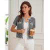 imageGRACE KARIN Womens 2025 Summer Striped Cardigan Sweaters Casual Short Sleeve Open Front Button Down Knit Sweater TopsStripe Black