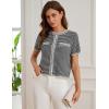 imageGRACE KARIN Womens 2025 Summer Striped Cardigan Sweaters Casual Short Sleeve Open Front Button Down Knit Sweater TopsStripe Black