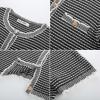 imageGRACE KARIN Womens 2025 Summer Striped Cardigan Sweaters Casual Short Sleeve Open Front Button Down Knit Sweater TopsStripe Black