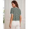 imageGRACE KARIN Womens 2025 Summer Striped Cardigan Sweaters Casual Short Sleeve Open Front Button Down Knit Sweater TopsStripe Green