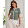 imageGRACE KARIN Womens 2025 Summer Striped Cardigan Sweaters Casual Short Sleeve Open Front Button Down Knit Sweater TopsStripe Green