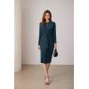 imageGRACE KARIN Womens Bodycon Dress Long Sleeve Hollow Neckline Midi Wear to Work Dress Peacock BlueL
