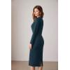 imageGRACE KARIN Womens Bodycon Dress Long Sleeve Hollow Neckline Midi Wear to Work Dress Peacock BlueL