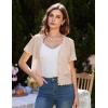 imageGRACE KARIN Womens Cardigan Summer 2025 Cropped Lightweight Short Sleeve HollowedOut Bolero Shrug Knit SweatersApricot