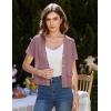 imageGRACE KARIN Womens Cardigan Summer 2025 Cropped Lightweight Short Sleeve HollowedOut Bolero Shrug Knit SweatersGrey Purple