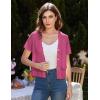 imageGRACE KARIN Womens Cardigan Summer 2025 Cropped Lightweight Short Sleeve HollowedOut Bolero Shrug Knit SweatersRose Red