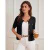 imageGRACE KARIN Womens Cardigan Sweaters 2025 Summer Open Front Button Down Short Sleeve Textured Knitted Sweater Tops OutfitBlack