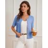 imageGRACE KARIN Womens Cardigan Sweaters 2025 Summer Open Front Button Down Short Sleeve Textured Knitted Sweater Tops OutfitLight Blue