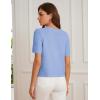 imageGRACE KARIN Womens Cardigan Sweaters 2025 Summer Open Front Button Down Short Sleeve Textured Knitted Sweater Tops OutfitLight Blue