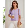 imageGRACE KARIN Womens Cardigan Sweaters 2025 Summer Open Front Button Down Short Sleeve Textured Knitted Sweater Tops OutfitPurple