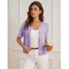 imageGRACE KARIN Womens Cardigan Sweaters 2025 Summer Open Front Button Down Short Sleeve Textured Knitted Sweater Tops OutfitPurple