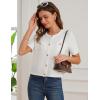 imageGRACE KARIN Womens Cardigan Sweaters 2025 Summer Open Front Button Down Short Sleeve Textured Knitted Sweater Tops OutfitWhite