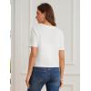 imageGRACE KARIN Womens Cardigan Sweaters 2025 Summer Open Front Button Down Short Sleeve Textured Knitted Sweater Tops OutfitWhite