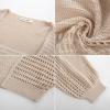 imageGRACE KARIN Womens Lightweight Cardigan Open Front Long Sleeve Hollow Out Sweater Loose Boho Beach Crochet Cover UpApricot