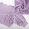 imageGRACE KARIN Womens Lightweight Cardigan Open Front Long Sleeve Hollow Out Sweater Loose Boho Beach Crochet Cover UpLilac