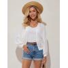 imageGRACE KARIN Womens Lightweight Cardigan Open Front Long Sleeve Hollow Out Sweater Loose Boho Beach Crochet Cover UpOffwhite