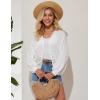 imageGRACE KARIN Womens Lightweight Cardigan Open Front Long Sleeve Hollow Out Sweater Loose Boho Beach Crochet Cover UpOffwhite