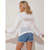 imageGRACE KARIN Womens Lightweight Cardigan Open Front Long Sleeve Hollow Out Sweater Loose Boho Beach Crochet Cover UpOffwhite