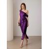 imageGRACE KARIN Womens Sequin Dress Sparkly One Shoulder Cocktail Dresses Formal Wedding Maxi Dress Elegant Evening GownPurple