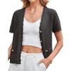imageGRACE KARIN Womens Cardigan Summer 2025 Cropped Lightweight Short Sleeve HollowedOut Bolero Shrug Knit SweatersBlack