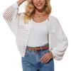 imageGRACE KARIN Womens Lightweight Cardigan Open Front Long Sleeve Hollow Out Sweater Loose Boho Beach Crochet Cover UpOffwhite