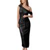 imageGRACE KARIN Womens Sequin Dress Sparkly One Shoulder Cocktail Dresses Formal Wedding Maxi Dress Elegant Evening GownBlack