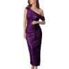 imageGRACE KARIN Womens Sequin Dress Sparkly One Shoulder Cocktail Dresses Formal Wedding Maxi Dress Elegant Evening GownPurple