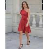 imageGRACE KARIN Womens Cocktail Dresses Elegant One Shoulder Wedding Guest Dress Ruffle Short Sleeve A Line Party Dresses