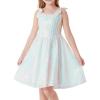 imageGRACE KARIN Girls Sequin Dress Formal Party Fancy Gold Special Occasion Sparkly Sleeveless Size 612White