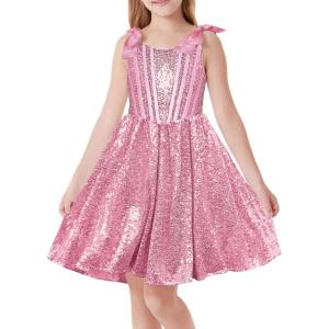 imageGRACE KARIN Girls Sequin Dress Formal Party Fancy Gold Special Occasion Sparkly Sleeveless Size 612Pink
