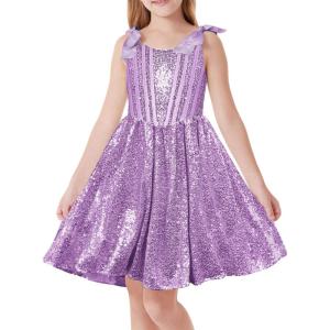 imageGRACE KARIN Girls Sequin Dress Formal Party Fancy Gold Special Occasion Sparkly Sleeveless Size 612Purple