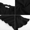 imageGRACE KARIN Womens 2025 Short Sleeve Summer Tops Casual Ruffle V Neck Dressy Ruched Trendy Blouse ShirtsBlack
