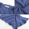 imageGRACE KARIN Womens 2025 Short Sleeve Summer Tops Casual Ruffle V Neck Dressy Ruched Trendy Blouse ShirtsGrey Blue
