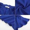 imageGRACE KARIN Womens 2025 Short Sleeve Summer Tops Casual Ruffle V Neck Dressy Ruched Trendy Blouse ShirtsRoyal Blue
