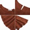imageGRACE KARIN Womens 2025 Summer Babydoll Tops Casual Crewneck Ruffle Sleeve Shirts Loose Fit Pleated Blouse OutfitsBrick Red