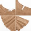 imageGRACE KARIN Womens 2025 Summer Babydoll Tops Casual Crewneck Ruffle Sleeve Shirts Loose Fit Pleated Blouse OutfitsKhaki