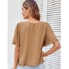 imageGRACE KARIN Womens 2025 Summer Babydoll Tops Casual Crewneck Ruffle Sleeve Shirts Loose Fit Pleated Blouse OutfitsKhaki