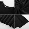 imageGRACE KARIN Womens Casual V Neck Short Sleeve Tops 2025 Summer Hollow Out Lightweight Loose Tunic Tees BlousesBlack