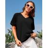 imageGRACE KARIN Womens Casual V Neck Short Sleeve Tops 2025 Summer Hollow Out Lightweight Loose Tunic Tees BlousesBlack